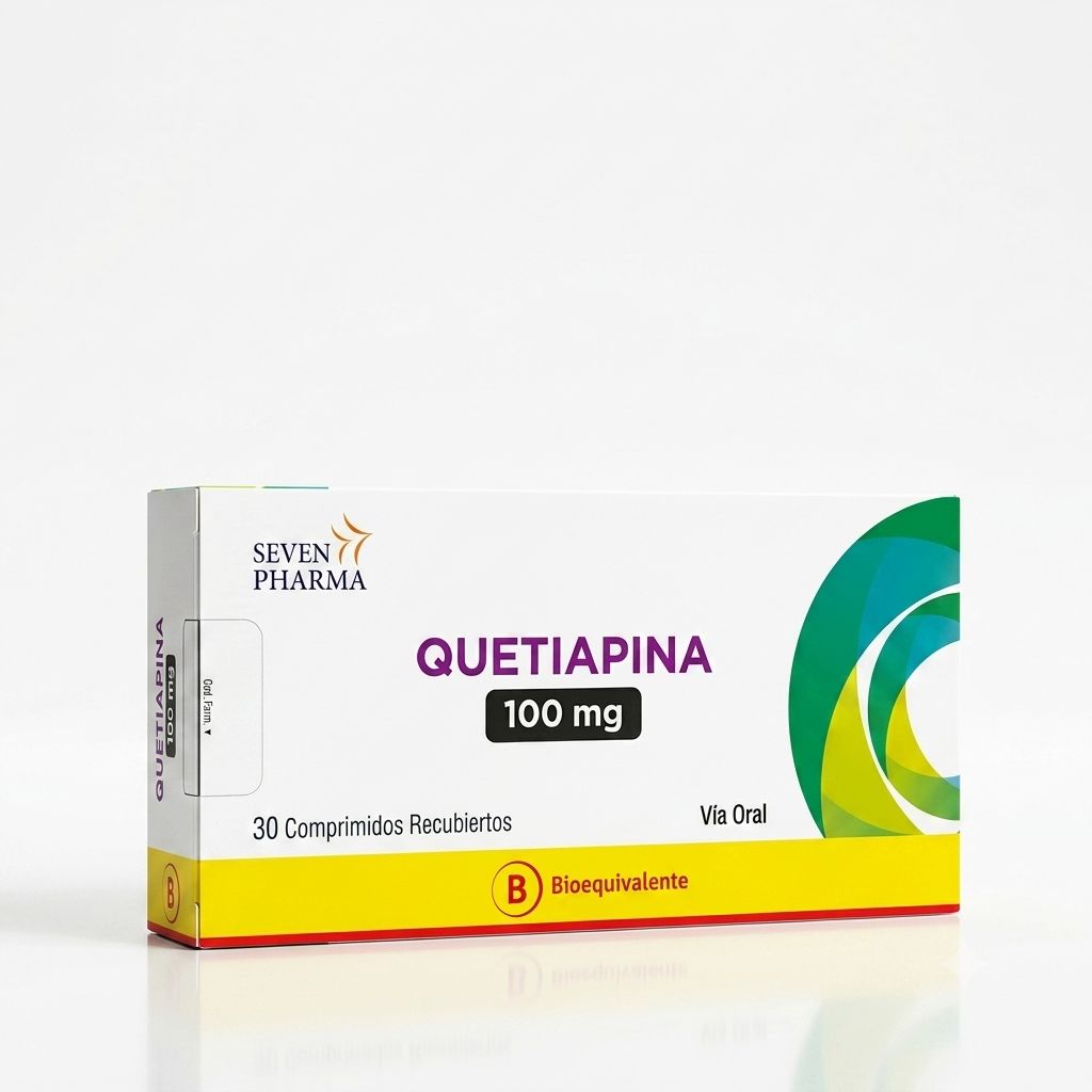 Quetiapina 100 mg x 30 comprimidos recubiertos SEVEN PHARMA